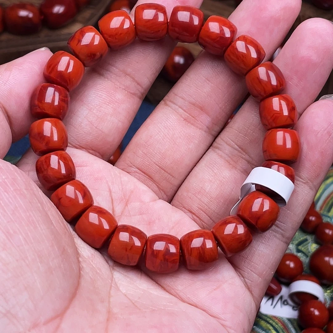 花***笑未镶嵌手链南红玛瑙南红瓦西火焰直切卡10手串