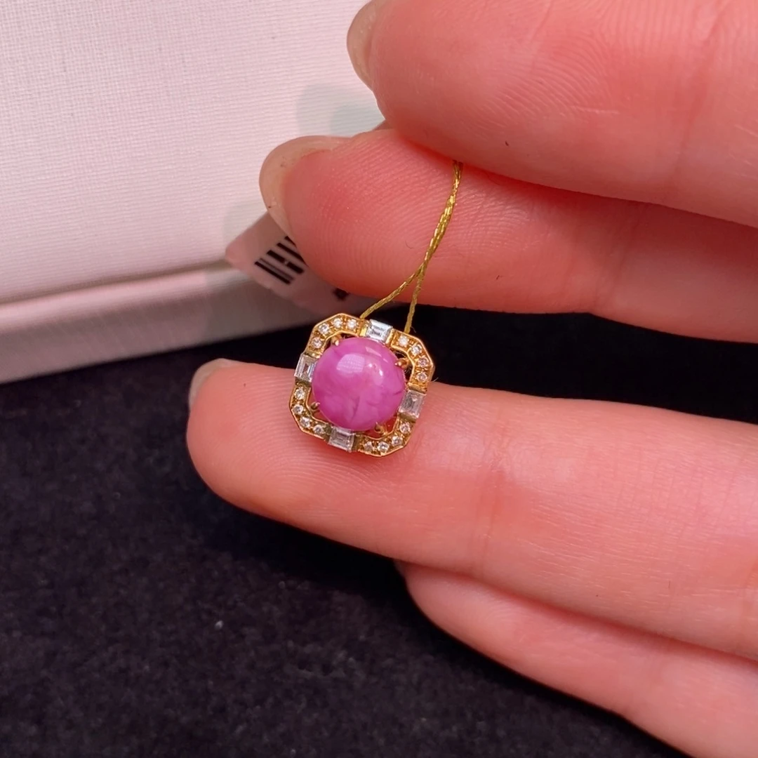 苏纪石（舒俱来）18K金镶嵌吊坠(不含链)