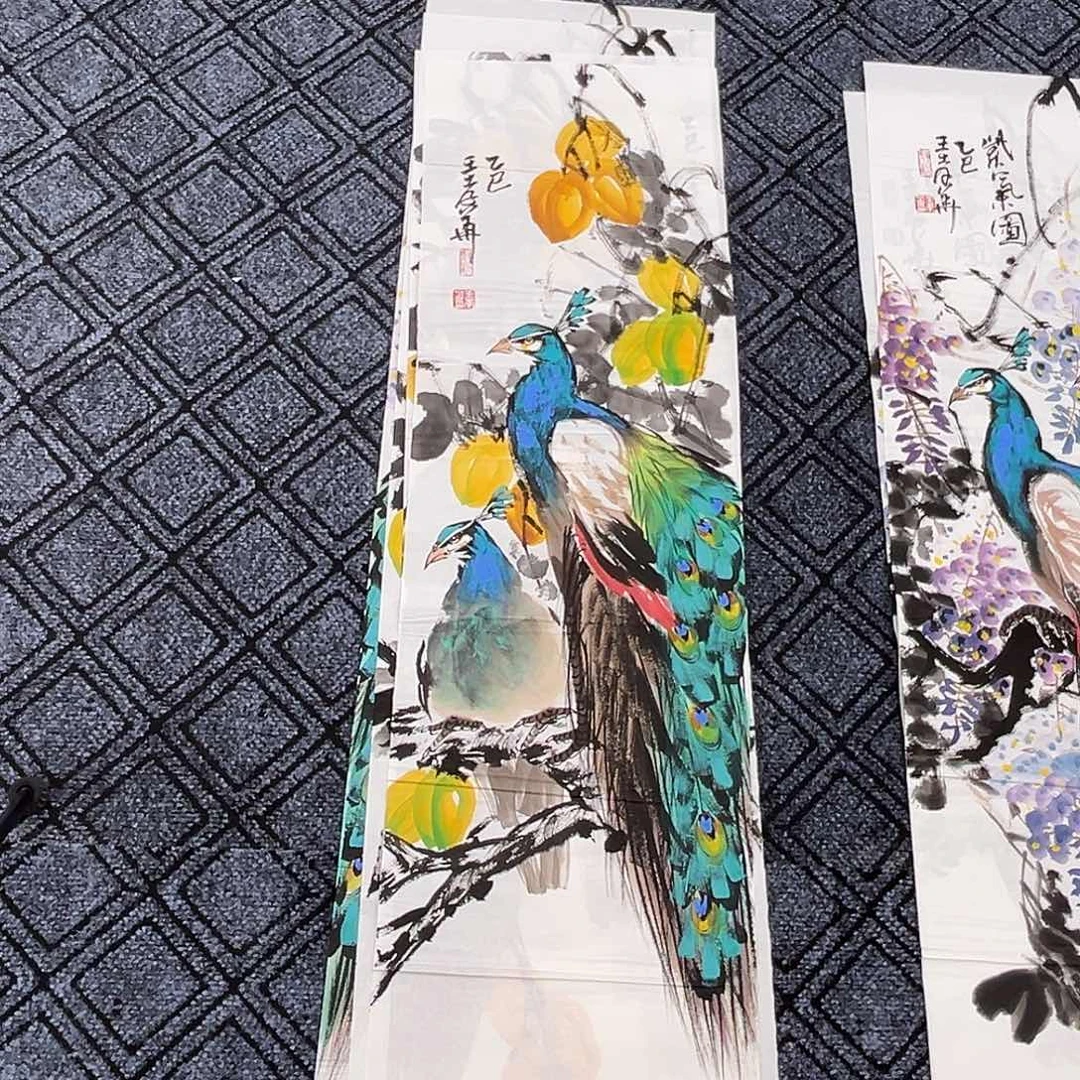 国画王孝华老师四尺对开福利品冯