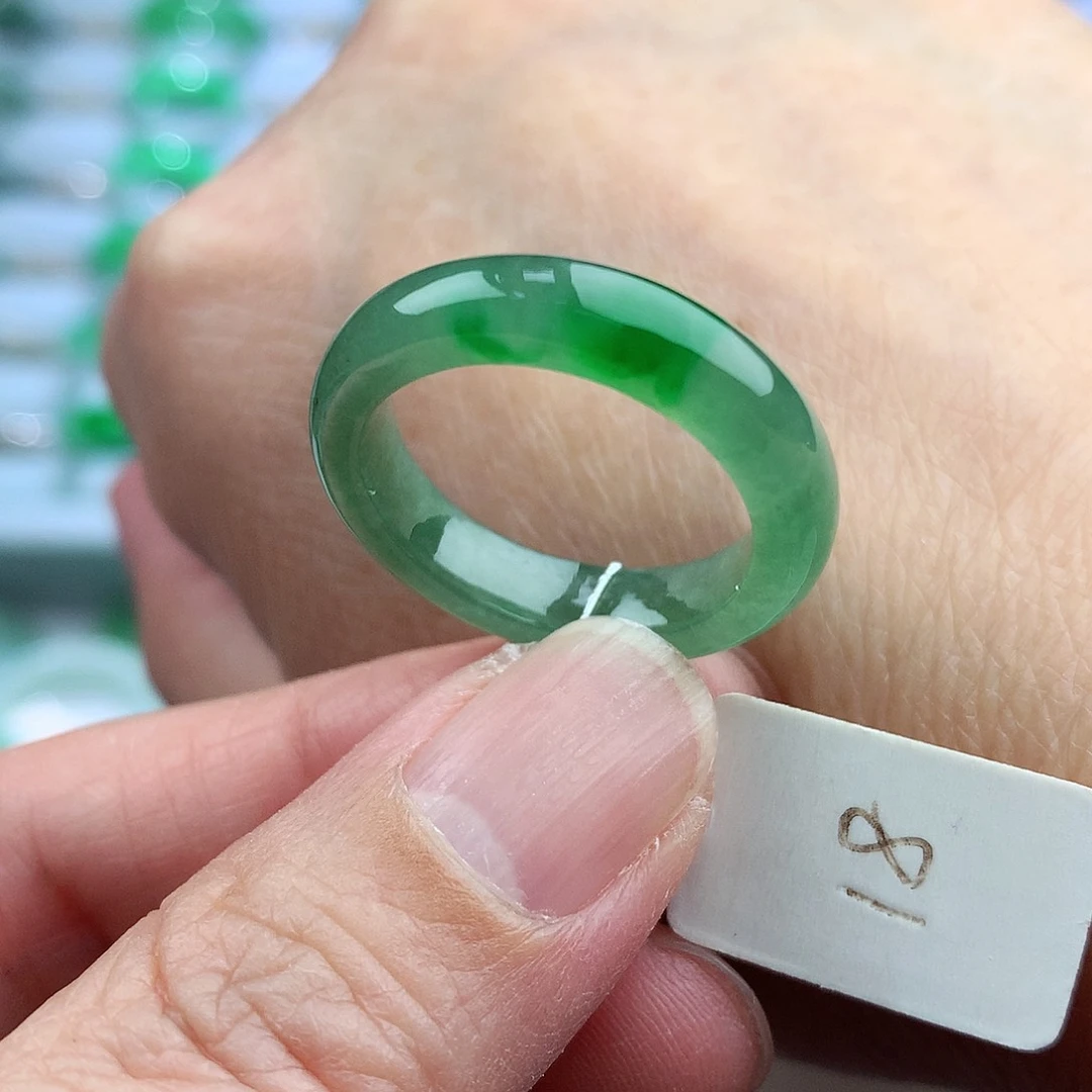 未镶嵌戒指翡翠蟹***亮18号