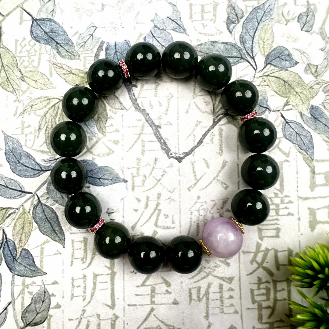 H55和田玉手链气质国风时尚新中式轻奢百搭单圈玉手串