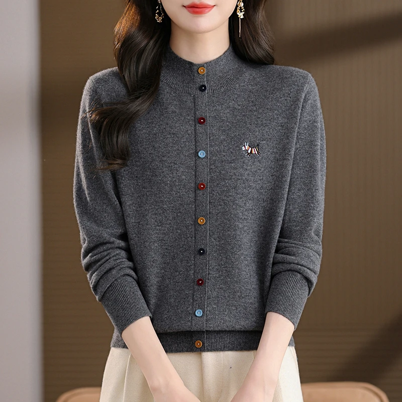 羊毛衫女100%纯羊毛秋冬新款女装打底衫半高领时尚气质毛衣针织衫