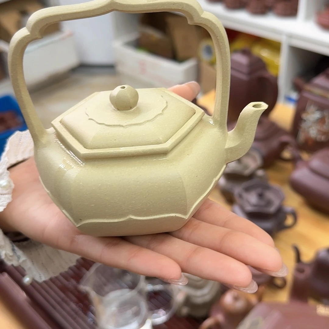 紫砂茶壶紫砂壶六方提梁260cc