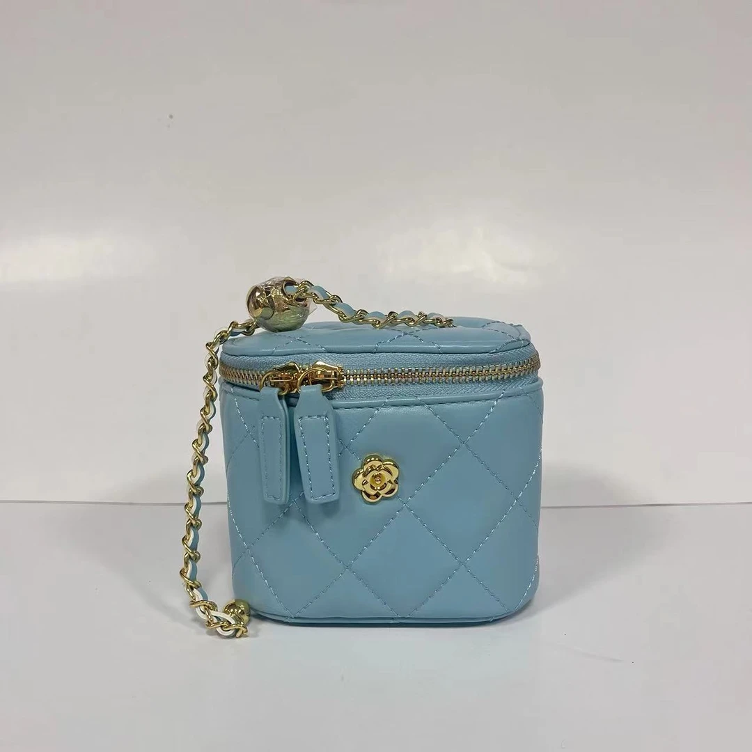 【小裴008】TR-原创小众设计款蓝色山茶花小包包