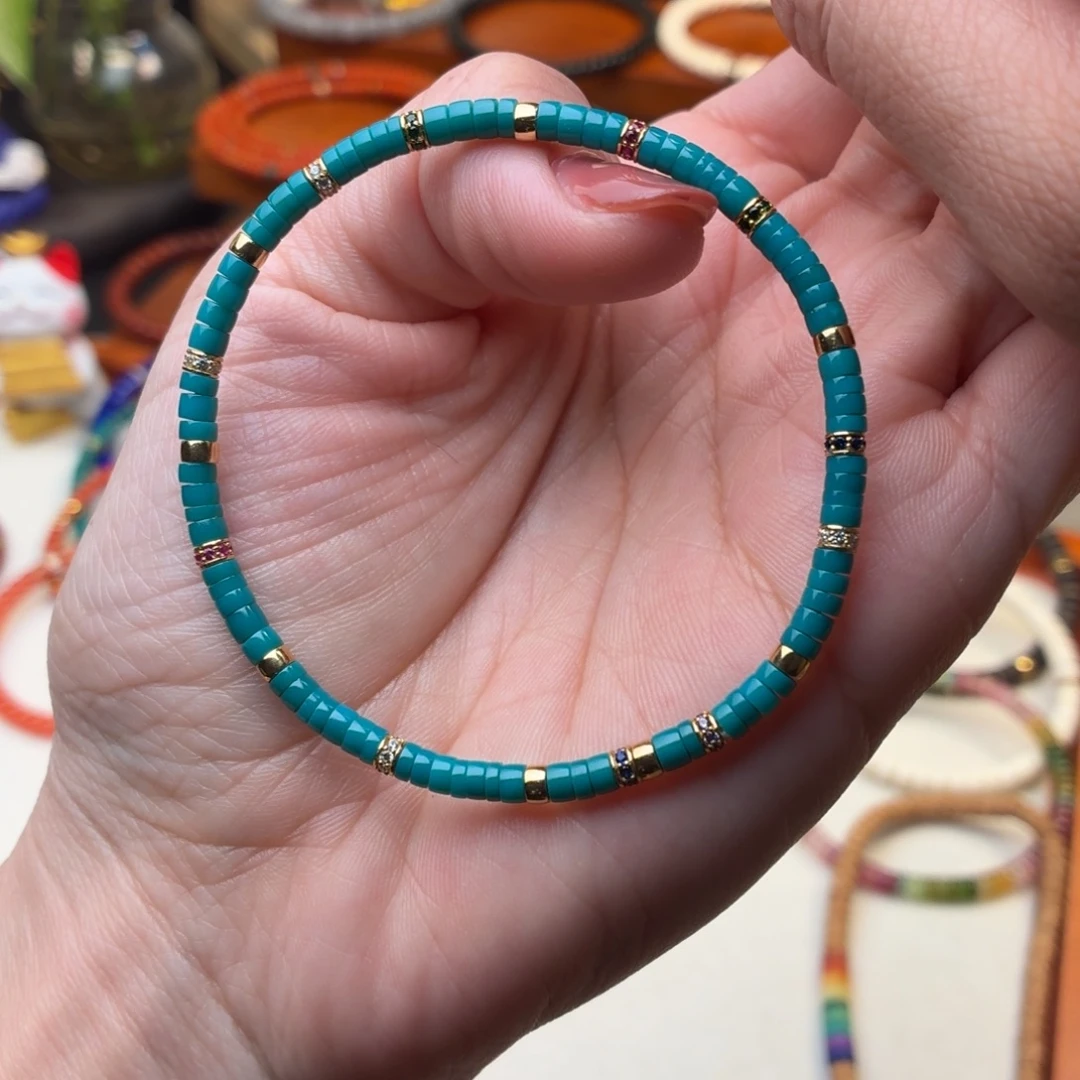 绿松石未镶嵌手链男女