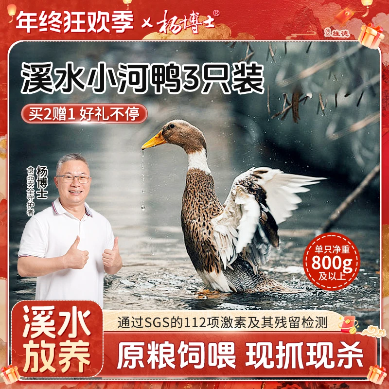 【买2送1-溪水小河鸭】杨博士皖南正宗散养土鸭炖汤红烧新鲜美味