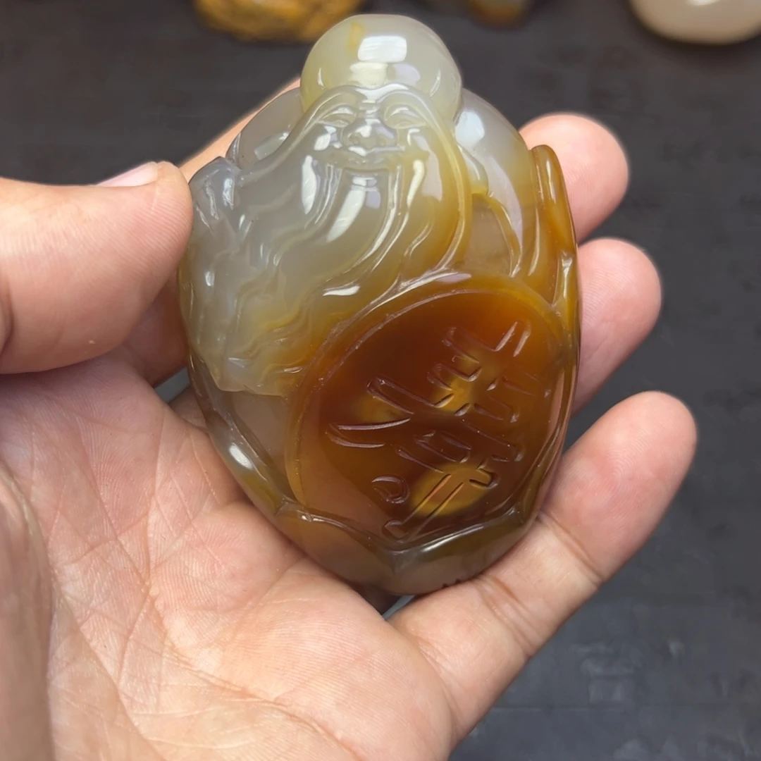阳***）玛瑙/玉髓未镶嵌时尚潮流手把吊坠