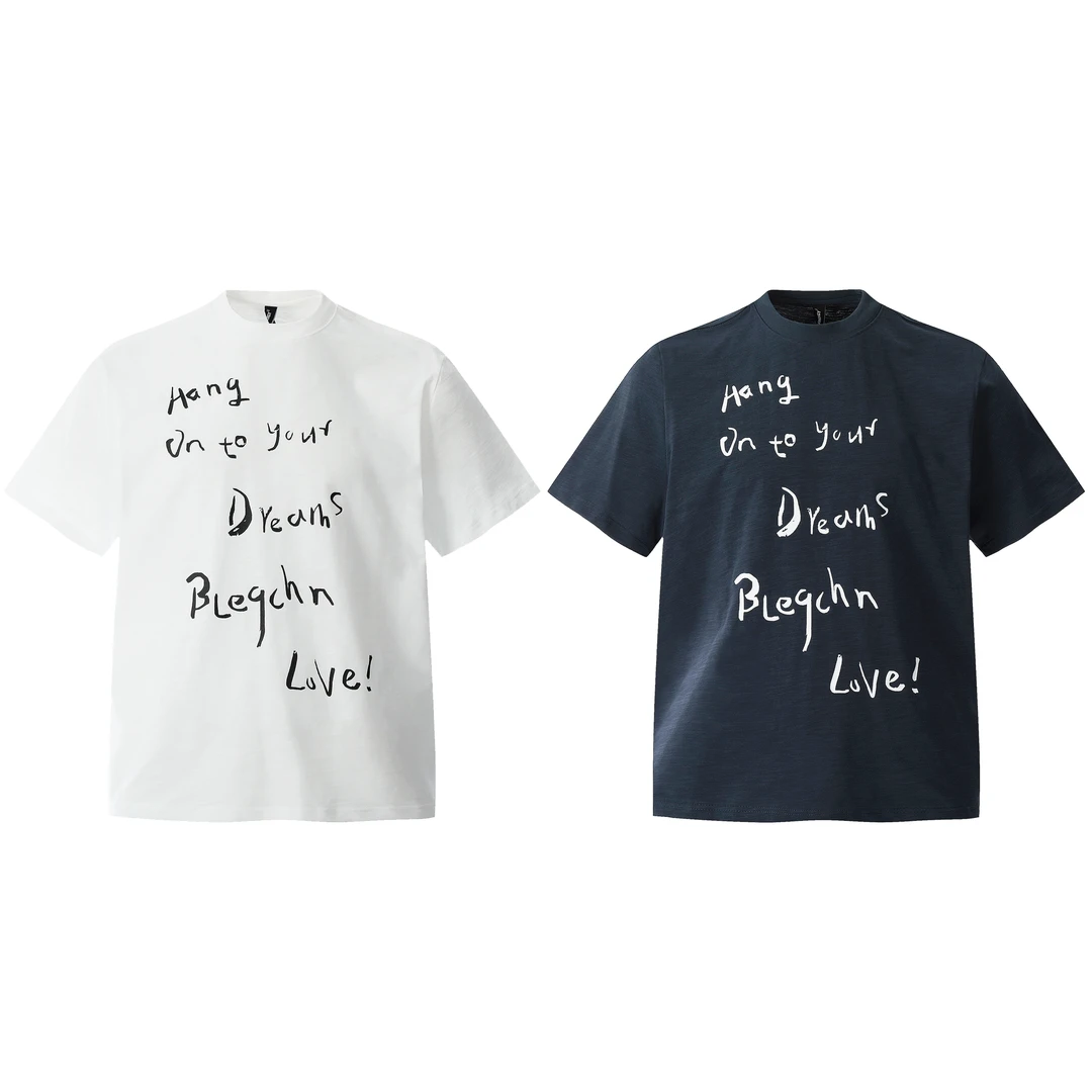 小个子短款短袖T恤男夏季2025美式潮流字母印花简约时尚男生上衣