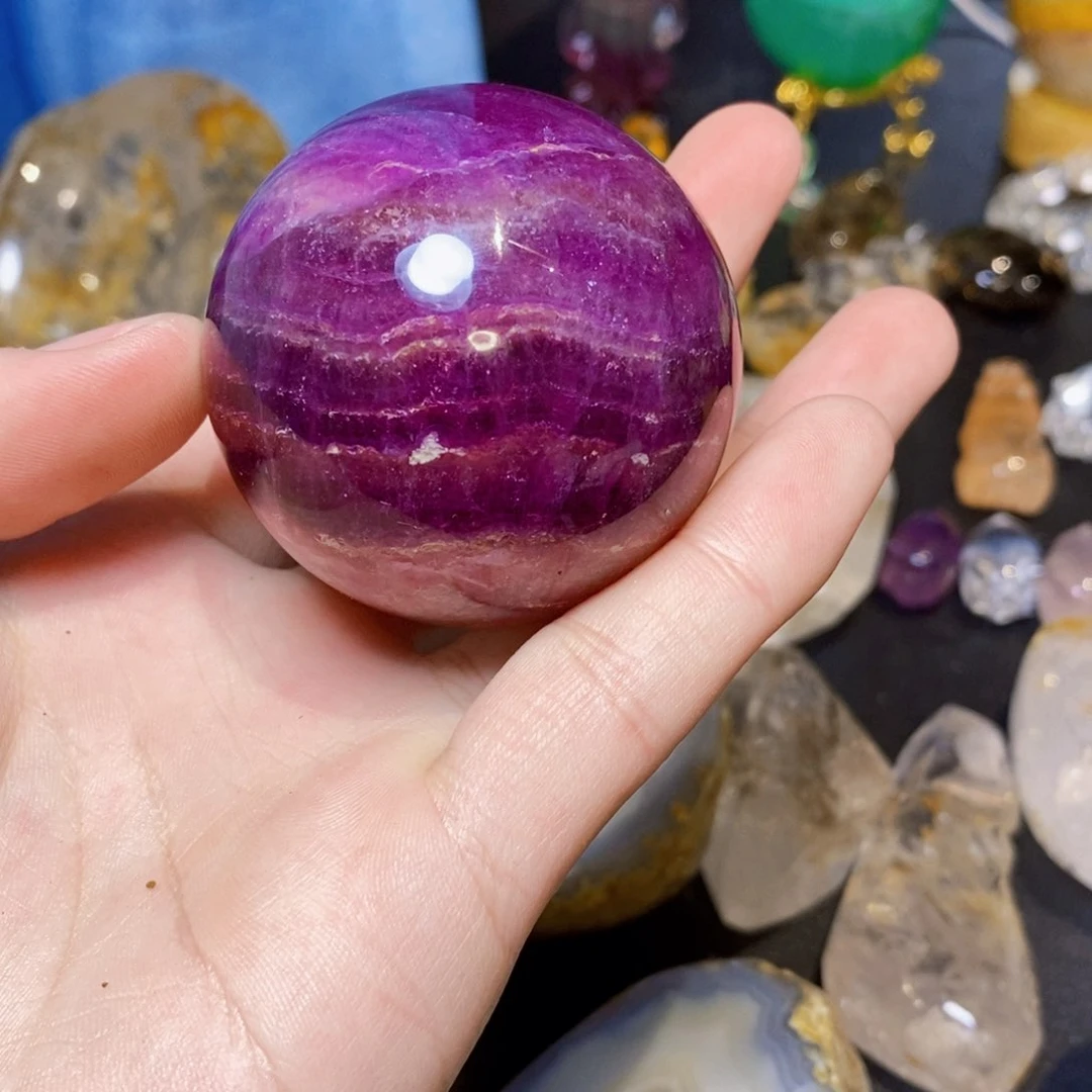 萤石天然紫萤石球未镶嵌