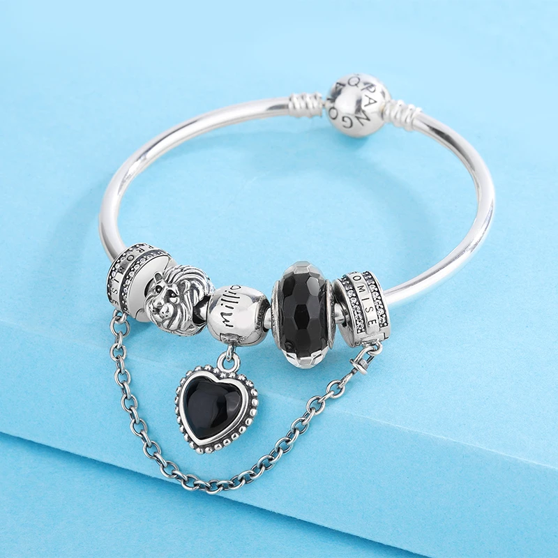 925银手镯 潘家同款黑色手串复古设计感十足时尚可爱女氛围感配饰