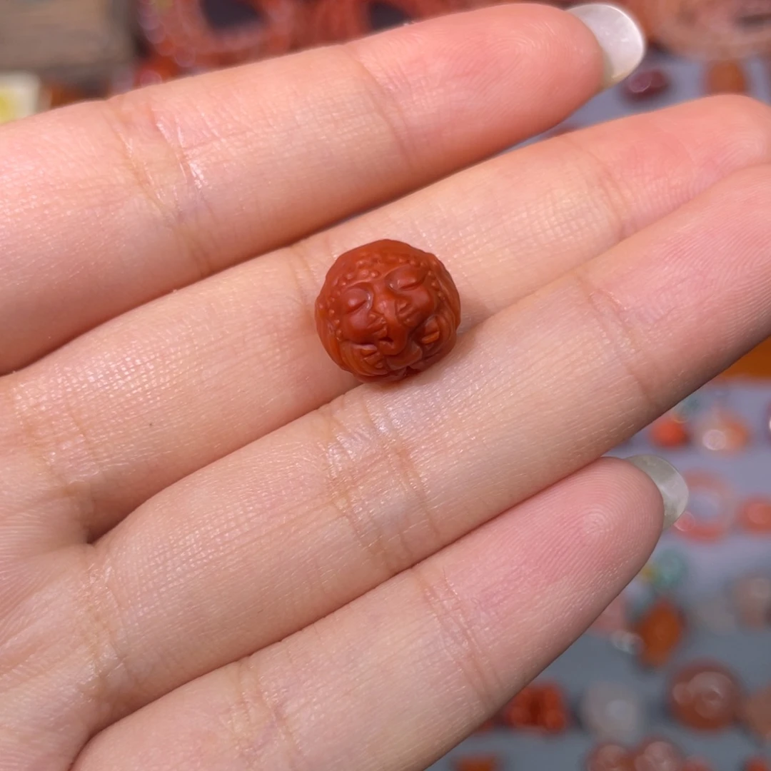 南红玛瑙象神珠子未镶嵌暖**天