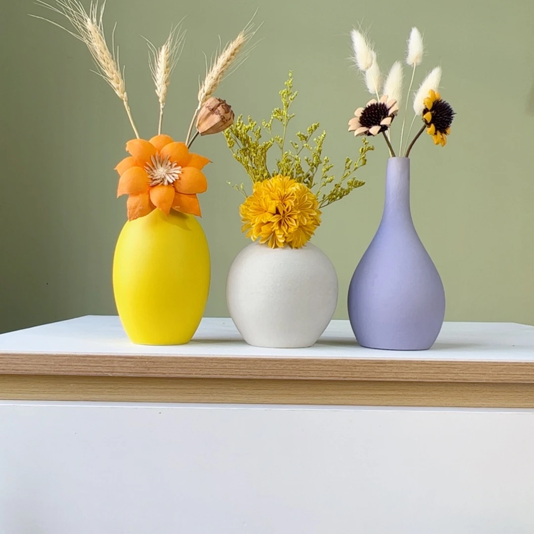 瓷片陶瓷花瓶带花高度20-30厘米