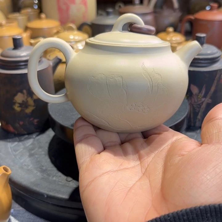 壶建水紫陶合欢作品壶