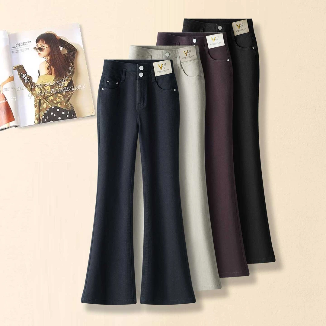 高腰微喇牛仔裤女春秋季2025新款百搭修身显瘦显身材马蹄裤喇叭裤