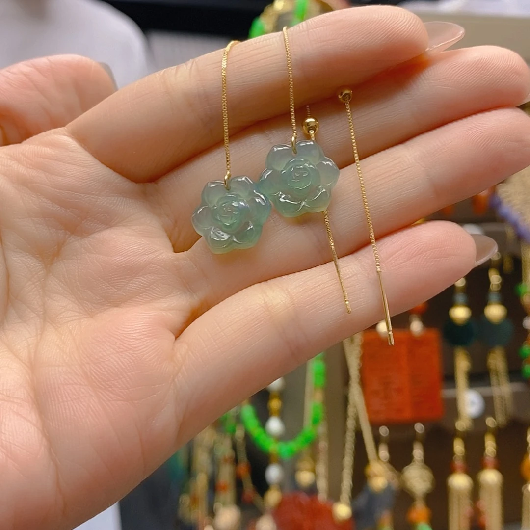 翡翠合金耳饰翡翠