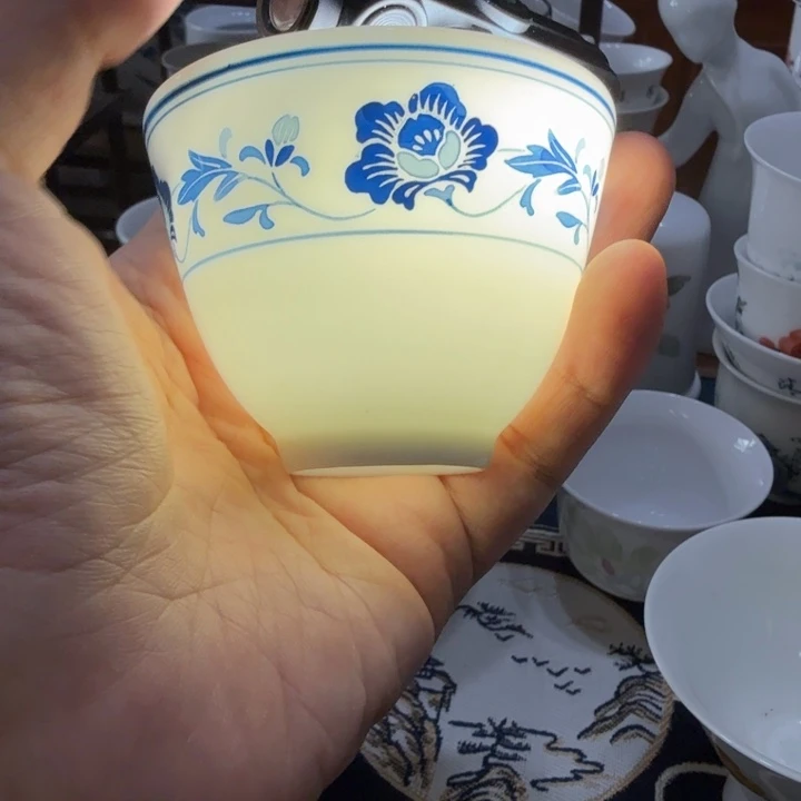 醴陵群力60大球泥茶杯微瑕小黑点