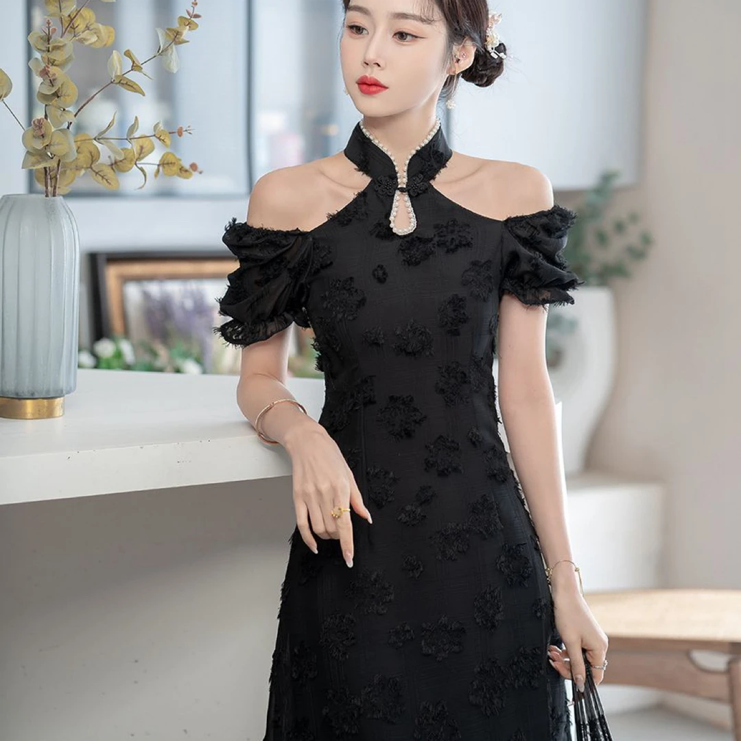 【2779 如解意 黑色】显瘦气质修身优雅复古中国风旗袍