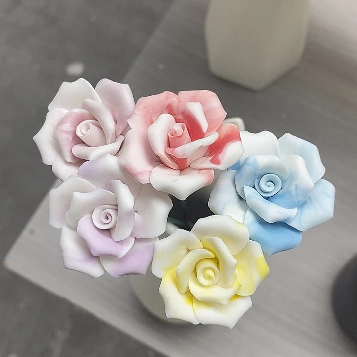 陶瓷陶瓷材料5朵素烧