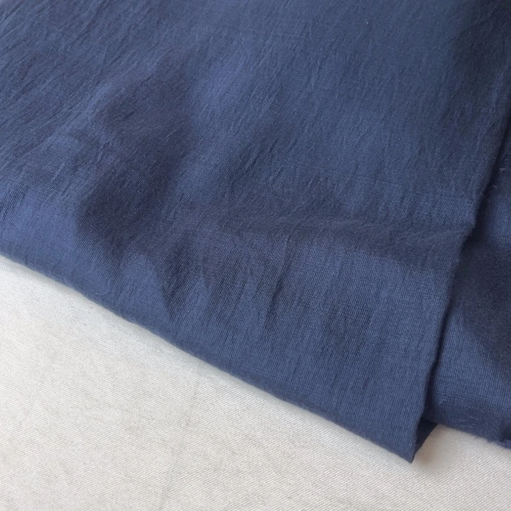 棉混纺藏蓝麻棉2米