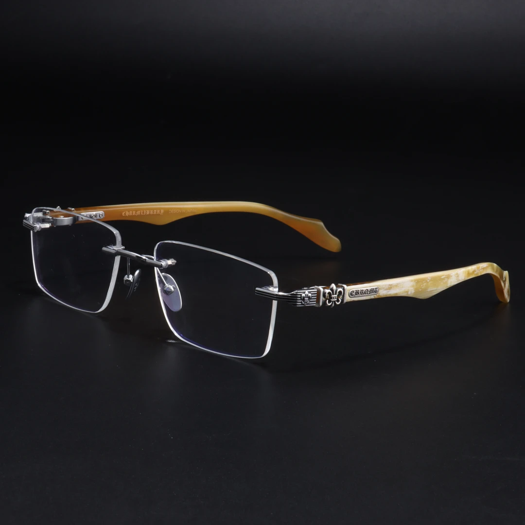 【免费配度数】柯罗姆稀有白牛角系列眼镜