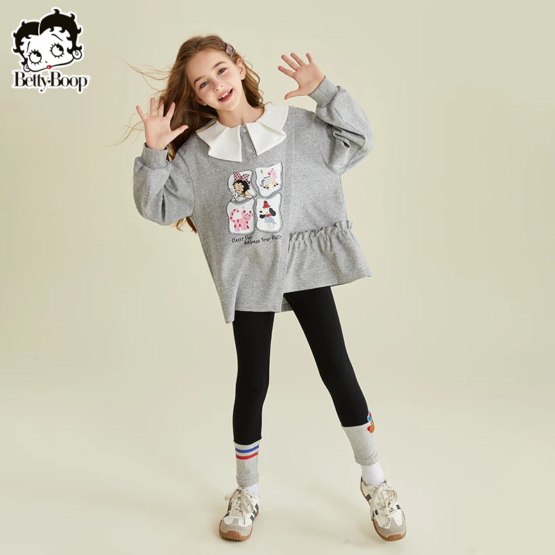 贝蒂女童秋装卡通卫衣打底裤套装2025年春秋季中大童两件套25489