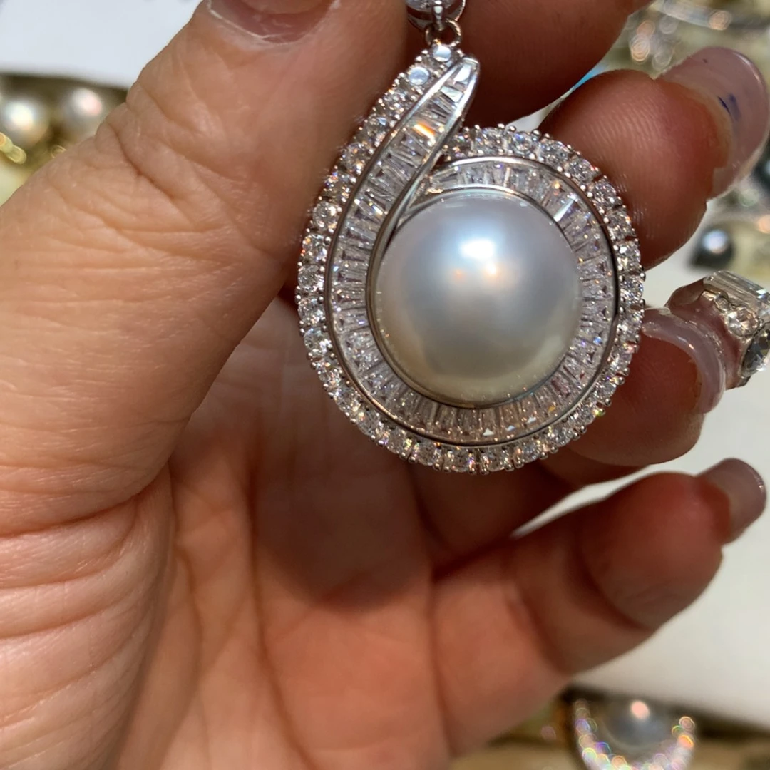 海水珍珠颈饰银S925镶嵌