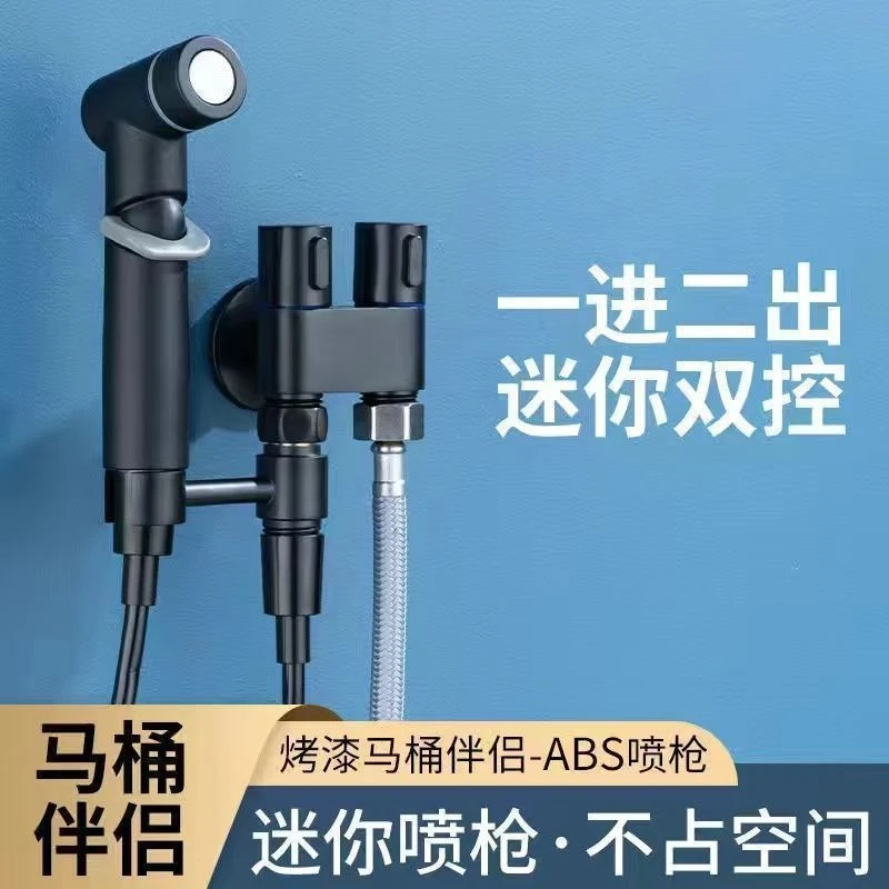 【专柜正品】马桶伴侣冲洗增压喷枪家用卫生间过滤一进二出高压跃立