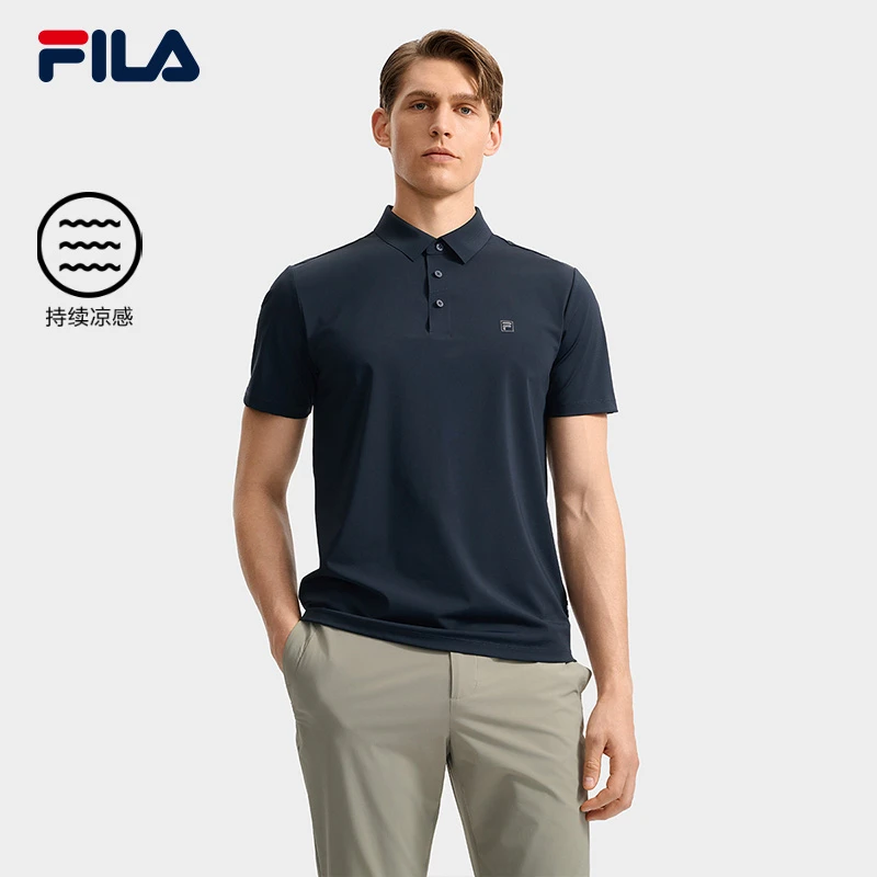 【激光透气冲孔】Fila/斐乐男款POLO衫夏季凉感休闲短袖F11M533110F