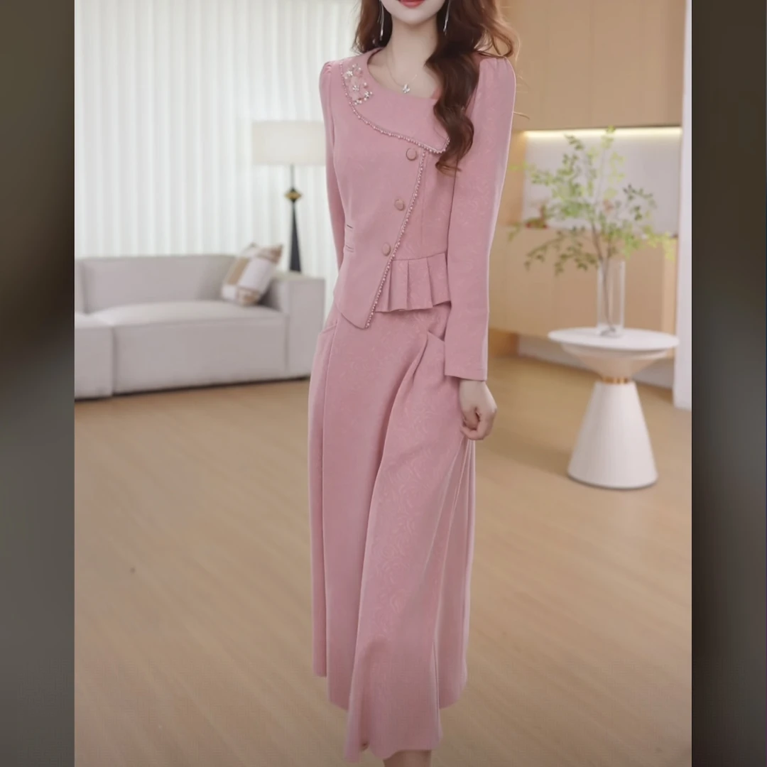 【上衣+半身裙】秋季时尚修身气质洋气休闲收腰显瘦减龄两件套套裙