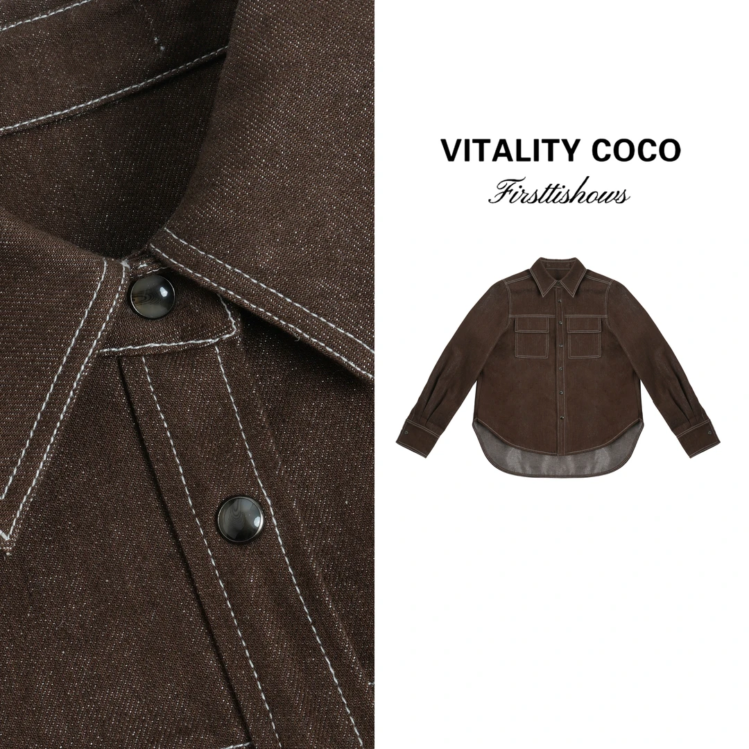 VITALITY COCO·BC系列新款女装 高定星链衬衫外套-2556