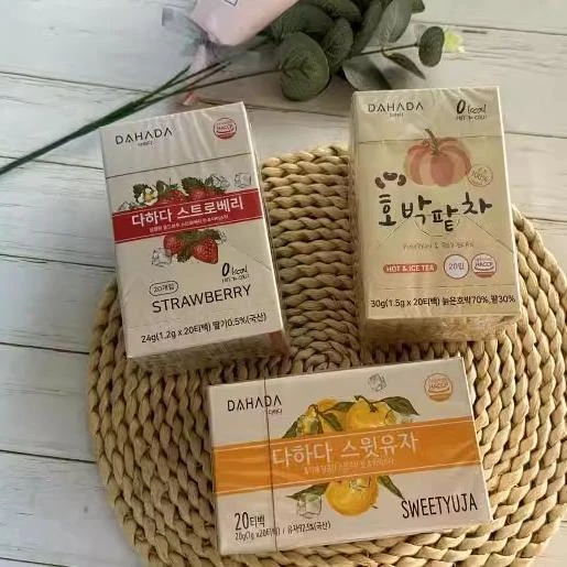 包邮 韩国进口DAHADA冲调饮品柚子味草莓味南瓜红豆茶冲泡茶包