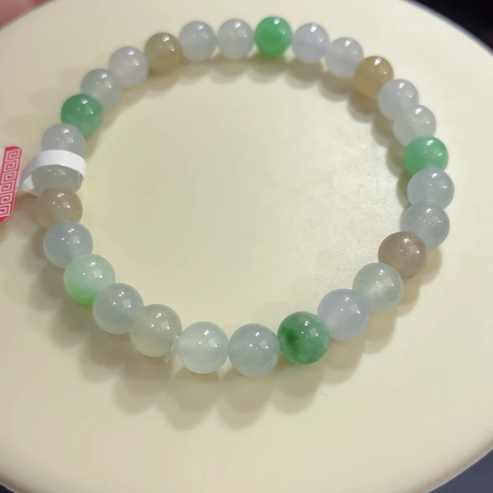 翡翠未镶嵌手链冰胶多宝卡6.8