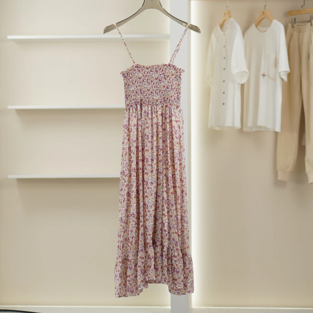 麦迪尚品【色】50406401时尚碎花吊带裙夏款女装品牌撤柜 B2组