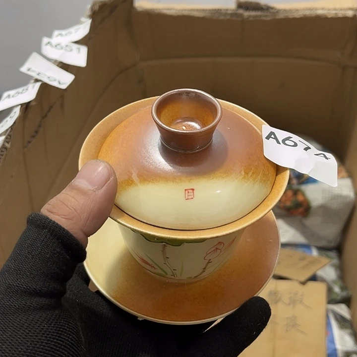 瓷片茶摆件工艺品摆件666