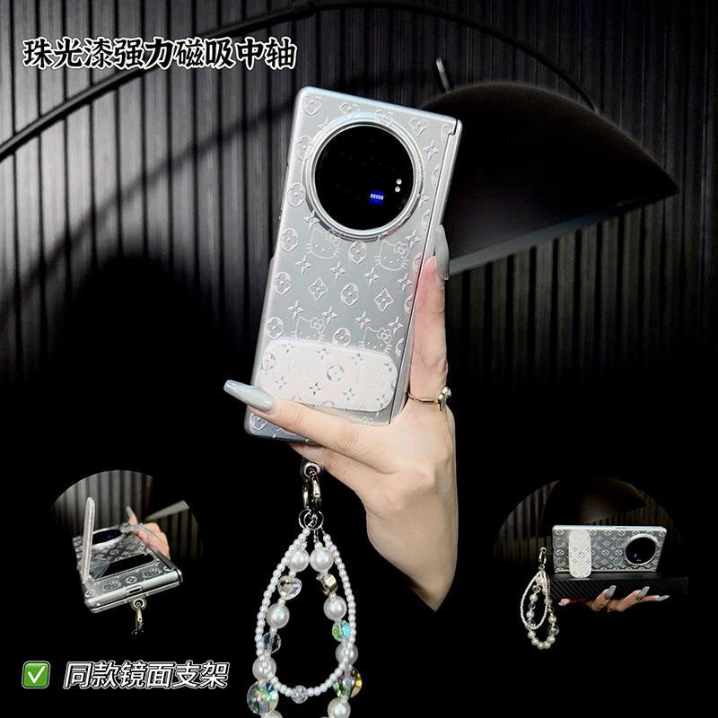 适用vivoxfold3手机壳新款vivo折叠屏xfold3pro高级感卡通支架女p