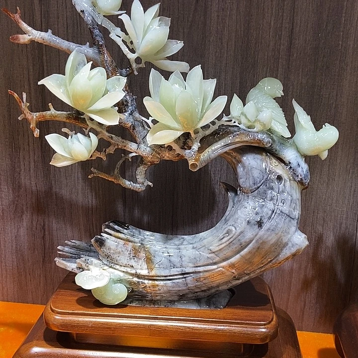 蛇纹石玉（覆膜）合金珠宝奇石薛***鱼