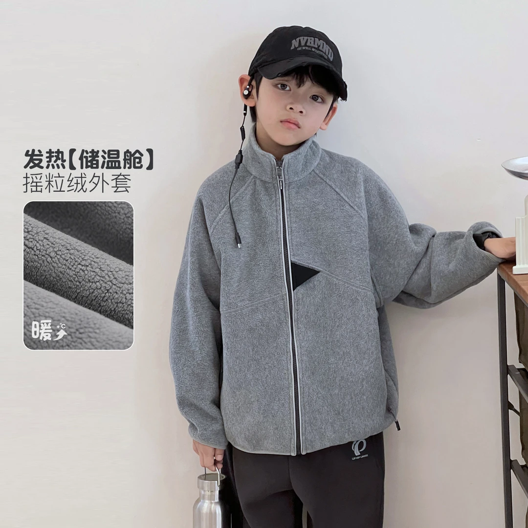 童装男童摇粒绒外套秋冬加厚儿童中大童童装保暖上衣 5112757O2