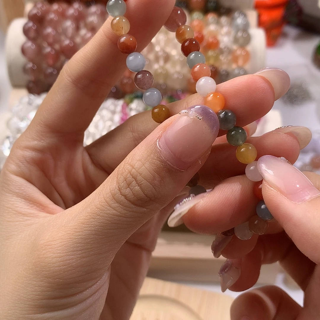 水晶未镶嵌手链兔毛手串