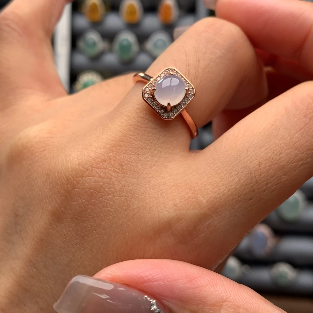 翡翠银S925镶嵌戒指戒指