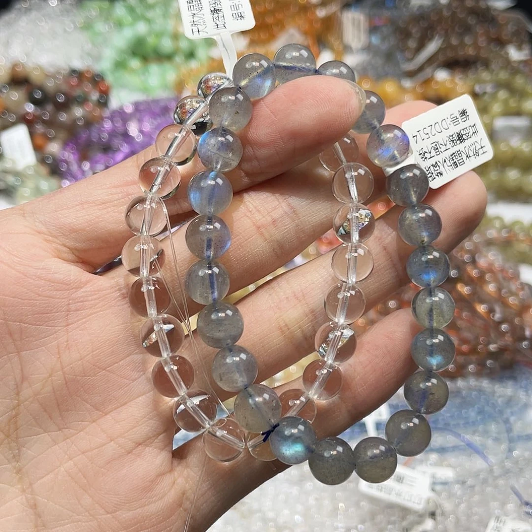 水晶手链未镶嵌白水晶 灰月光8+