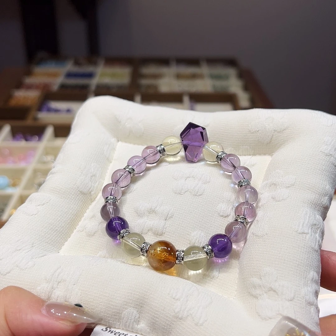 歪***麻水晶手链未镶嵌拍3格数量