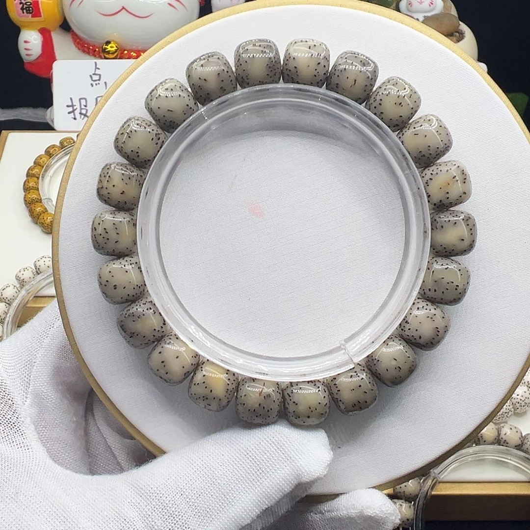 星月菩提手串全玉化灰冰10.5✖️9.5侧留白针尖星