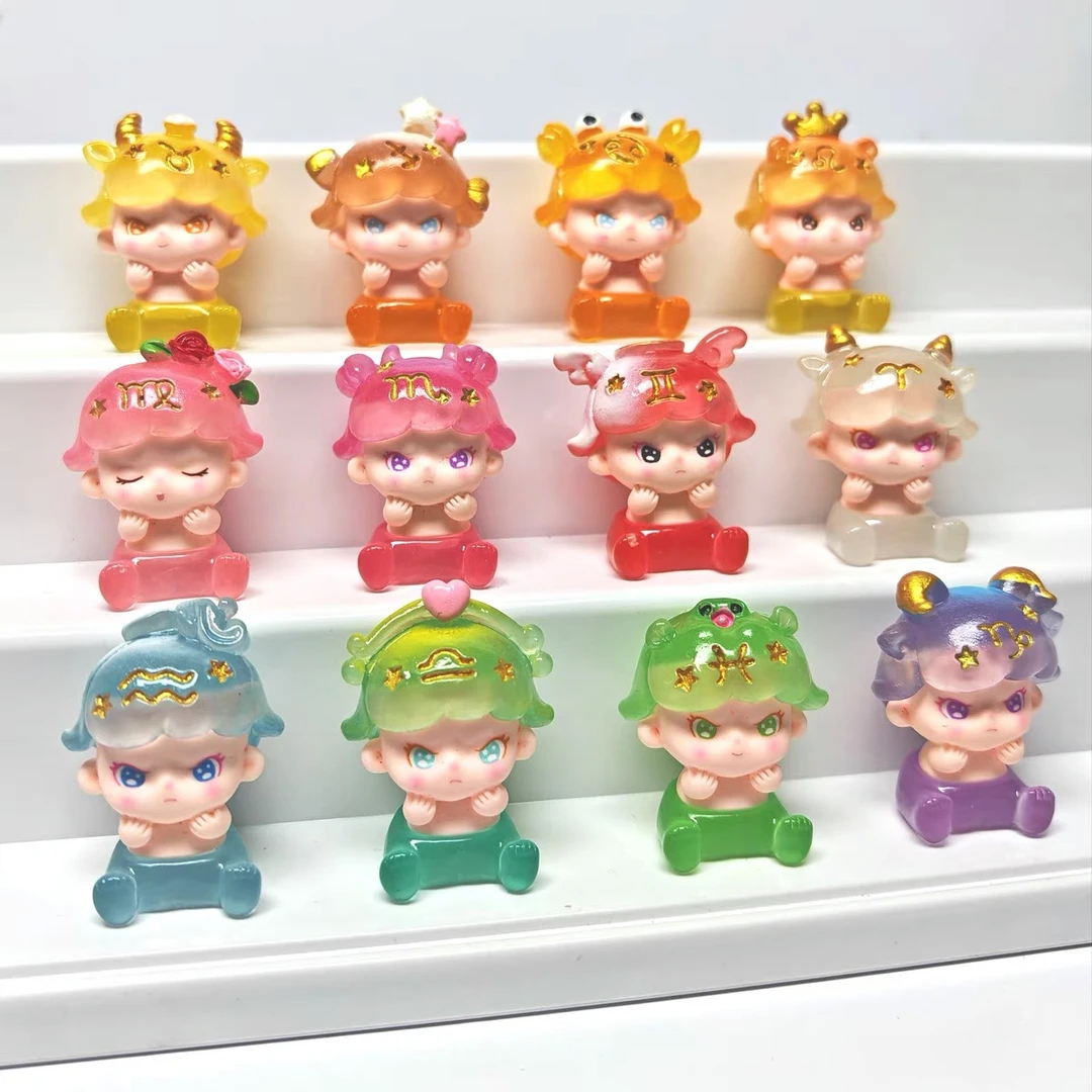 【十二星座】对对碰夜光潮玩diy可爱桌面摆件