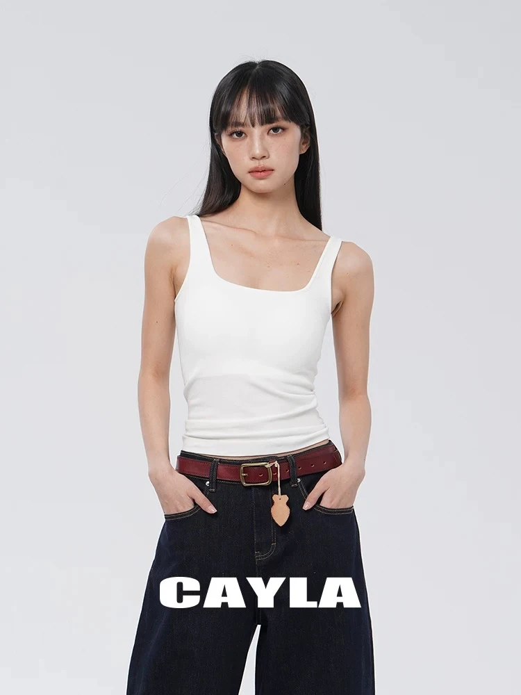 CAYLA25春夏新款方领胸垫背心简约百搭
