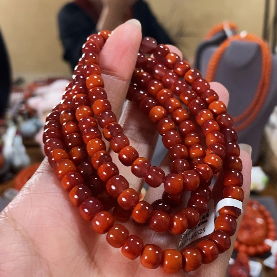 未镶嵌多圈6m原矿南红玛瑙