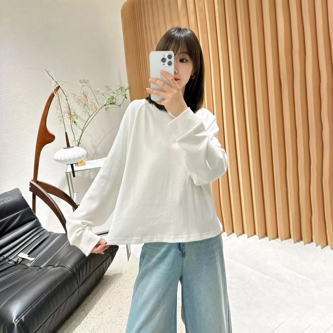 【褚培培自制】火爆的超级好穿王炸白色简约大气的卫衣T恤女