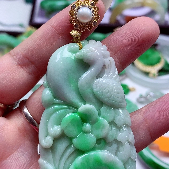 颈饰银S925镶嵌翡翠翡翠