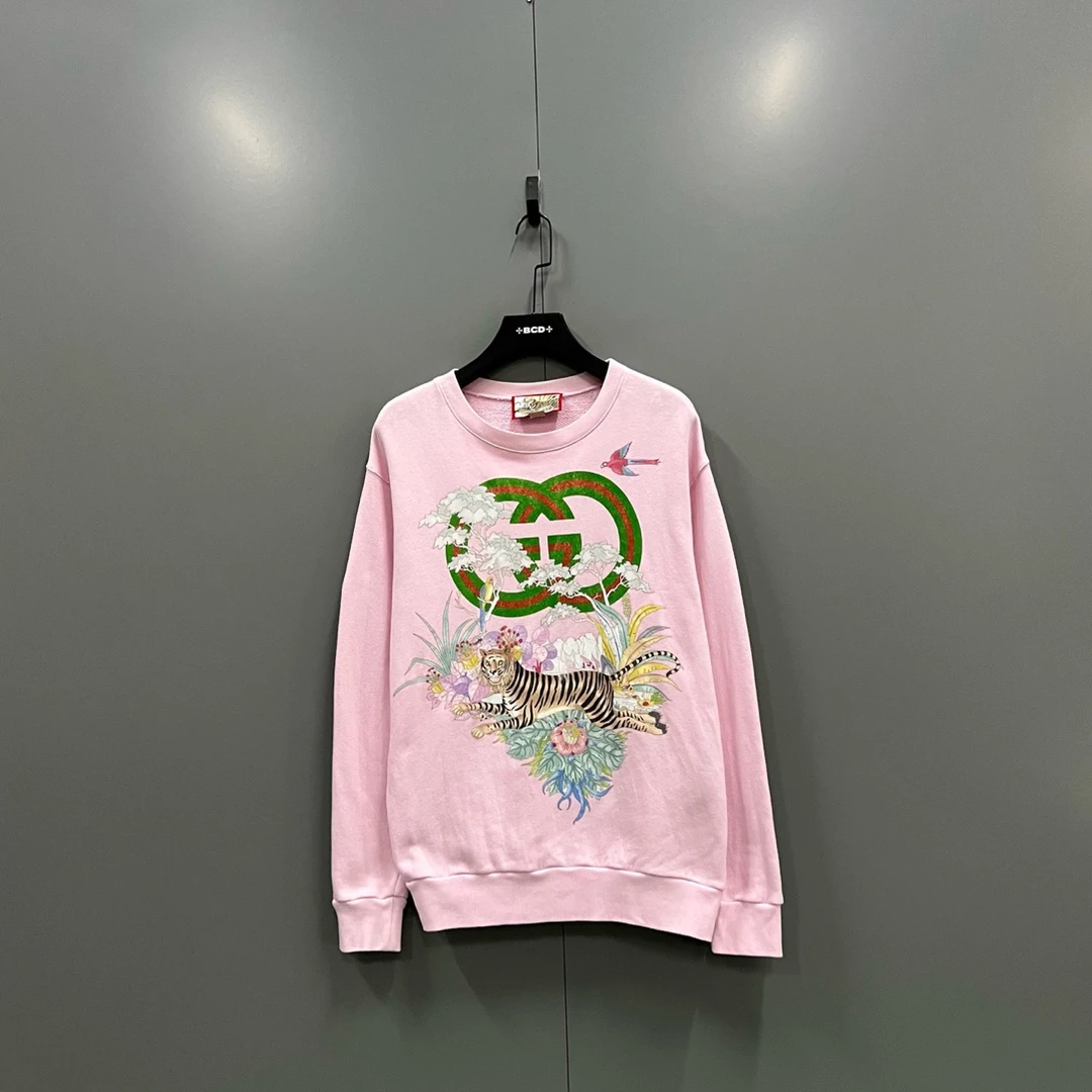 99新 GUCCI/古驰 jp924 双G老虎印花卫衣 S 206541