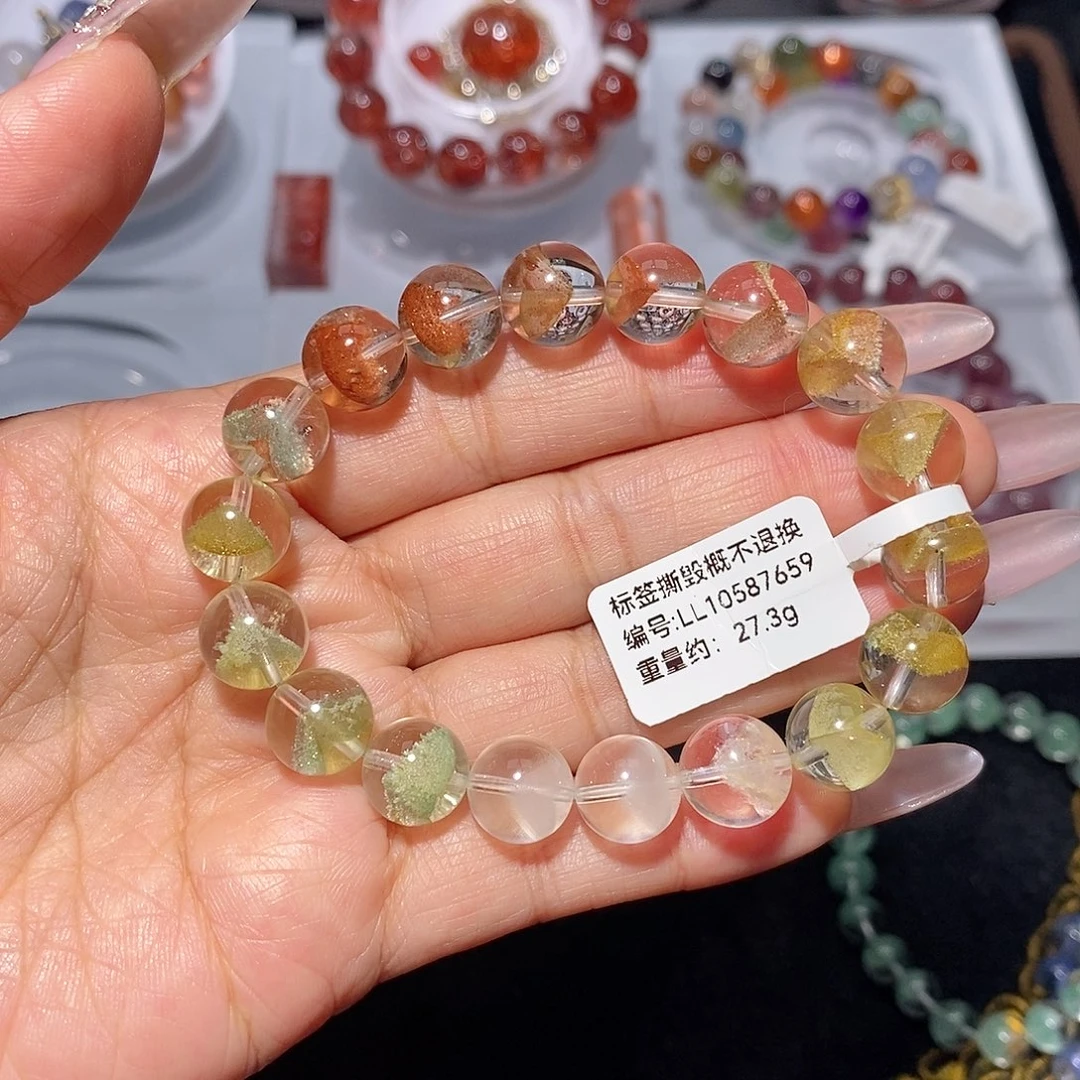 不***透未镶嵌水晶手链四季翠幽灵