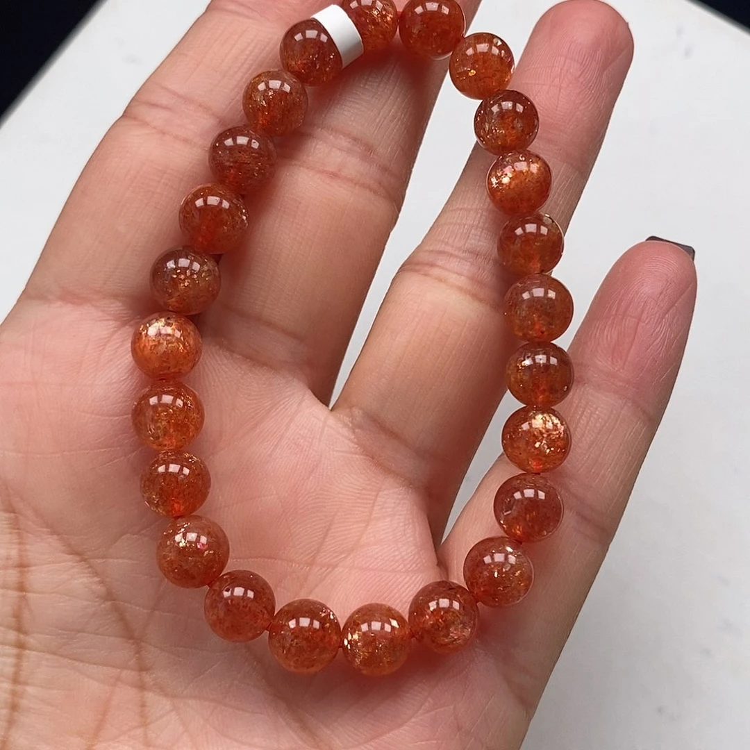 未镶嵌手链长石金太阳石7.8m m